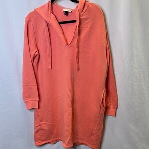 Universal Thread tunic hooded sweatshirt.  NWOT. Orange.Side seam pockets. Sz S